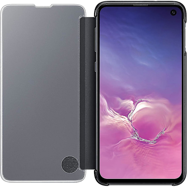 Til Samsung Galaxy S10 Protective Clear View Folio Cover Case - Sort