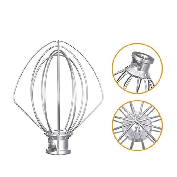 Ruostumattomasta teräksestä valmistettu vispilä 5k452ww KitchenAid-keittiökoneille 5ksm90-5ksm185
