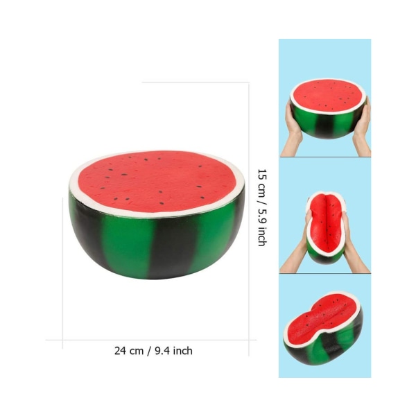 Anboor Jumbo Watermelon Squishies - Erittäin suuri stressin vastainen hitaasti nouseva puristuslelu (1 kpl)