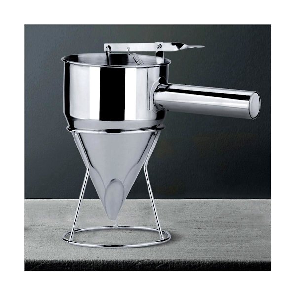 Rustfrit Stål Tragt Dispenser Med Stativ Cupcake Pandekagedej Maker Blæksprutte Fiskebold Hjem Køkken Silver