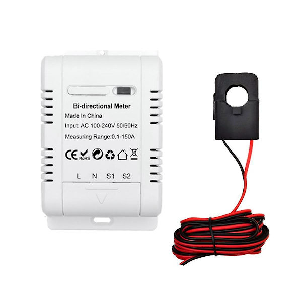 Tuya Solar Pv Toveis Wifi energimåler med Ct 150a toveis klemmestrømsensor transformator -HG