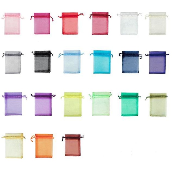 100 kpl Rypsipussi suojapussi 30x20cm/23x17cm Viinirypäle Organza Pussi Vetoketjulla Antaa Täydellisen Suojan Ampiaisia ​​Lintuja Ja Muita Vastaan Mixed color 15*20 cm
