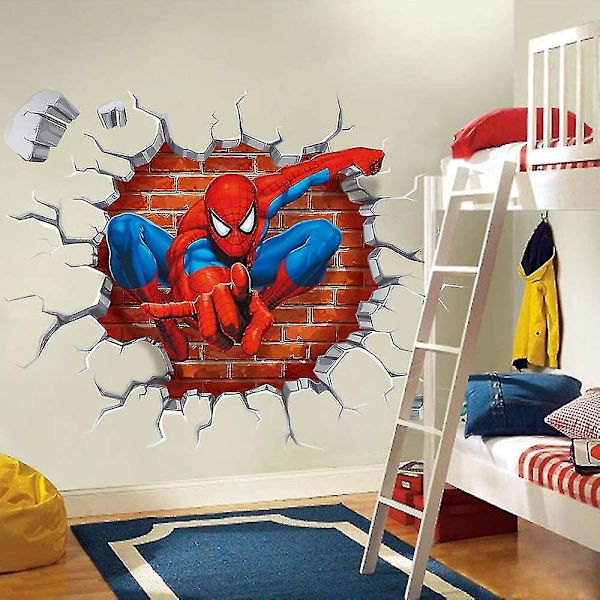 Spiderman Väggdekaler DIY Avtagbara Spiderman Barntema Konst Pojk Rum Väggdekal Hs