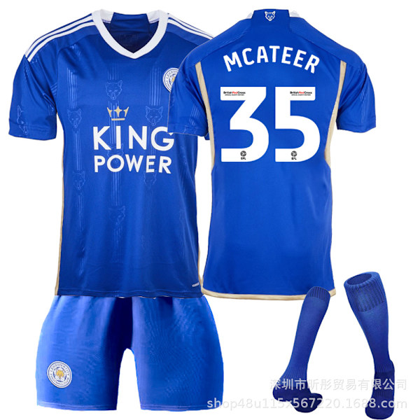 2023 Leicester City hjemmebanetrøje fodbolduniform-McAteer+sok XL(180-185cm)