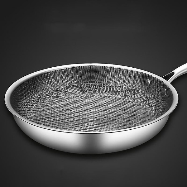 Stegepande i rustfrit stål Non-stick gryde 28 cm stegt bøfgryde gryde enkeltsidet honeycomb