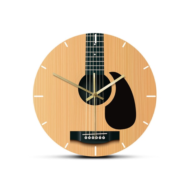 Yksinkertainen moderni kitara seinäkello keittiön, olohuoneen ja makuuhuoneen seinäkoristeeksi