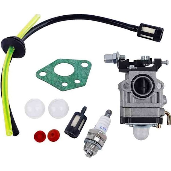 Forgaser Kompatibel med Brush Cutter 52cc 49cc 43cc Carb Kit med pakning, slange, tændrør og brændstoffilter. Forgaser debr