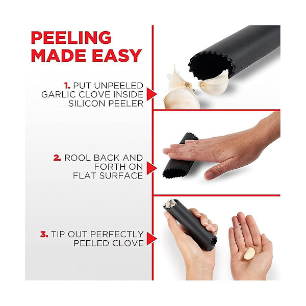 Press i Rostfritt Stål för Malning och Krossning med Silikonvals Peeler. Rostfri, Lätt att Pressa, Diskmaskinsäker As Shown