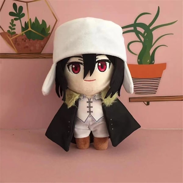 Anime Plyschdjur Fylld Julgåva Dock Anime Figur Födelsedagspresenter Kompatibel Med Barn Flickor (20cm/7.8in) Fjodor Dostojevskij Svart -ES