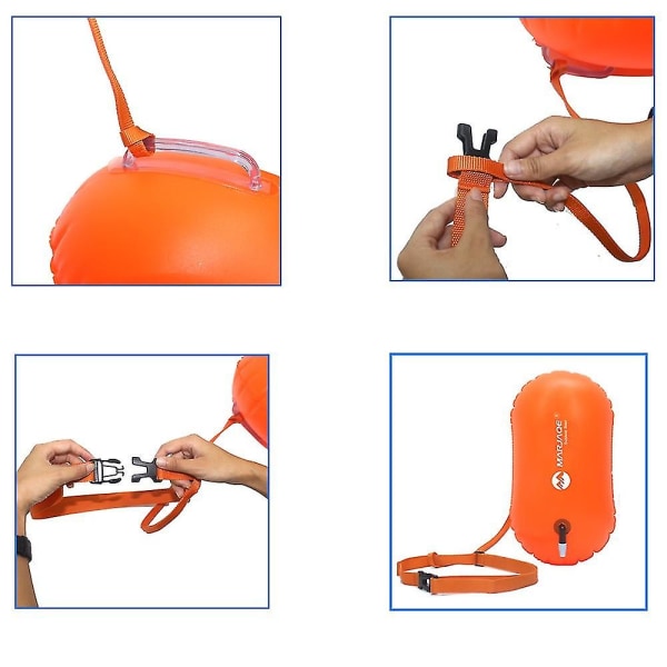 Svømmebøye Float, Swim Safety Float Bag Vanntett Med Justerbart Belte For Rafting Svømmetrening Yellow 1PCS