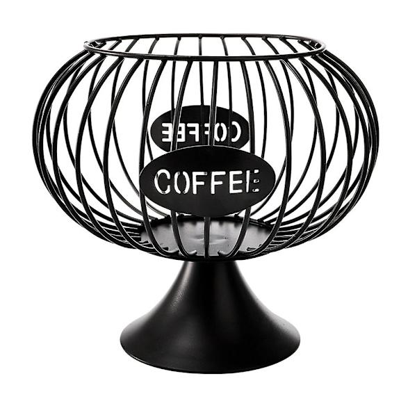 Hullet Kaffekapsul Opbevaringskurv Kaffepud Holder Kurv Organizer Cafe Hotel Sort