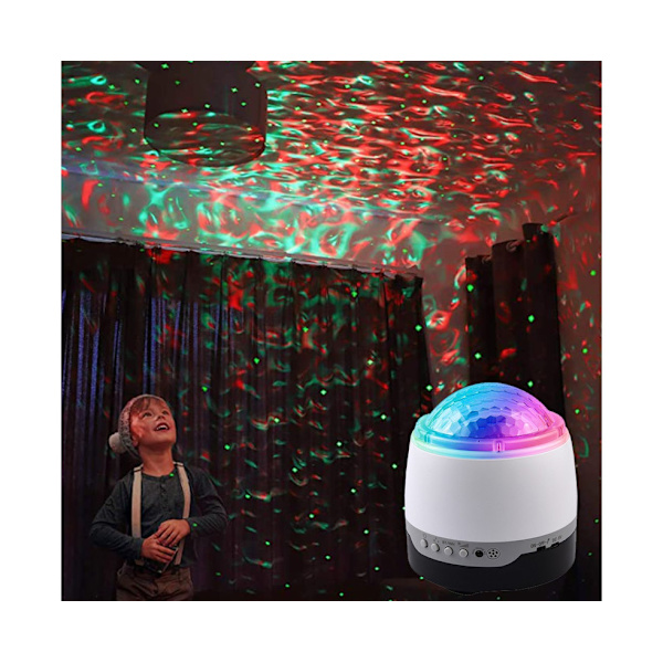 Stjärnhimmelsprojektorlampa - Galaxy nattlampa med havsvågor, vitt brus
