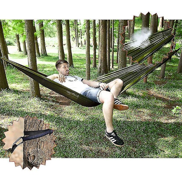 Ripustusvuode Moskiittoverkolla Ja Pressuilla Ja Hihnoilla 200kg Kantavuus 290 X 140cm Kevyt Hengittävä Nylon Kaksoisripustusvuode Ulkoiluun