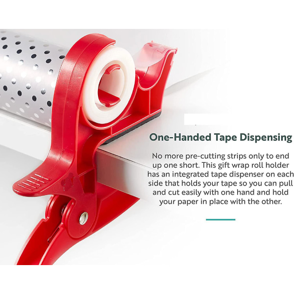 Wrap Buddies Bordsskiva Presentinslagningsverktyg Tejpdispenser Pappersrullhållare Clip -ge red
