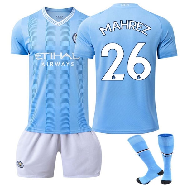 2324 Manchester City hjemmebane fotballdrakt uniform Mahrez Med sokker 24(130-140cm)