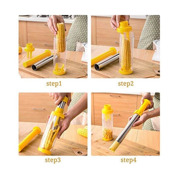 Gul Deluxe Majskolvskärare, Ta Bort Kärnor Snabbt Från Kolven, Inga Stänk Eller Oreda, Diskmaskinsäker Yellow