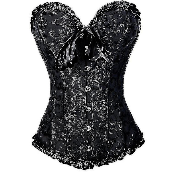 Tube Top Jacquard Goottilainen Palatsi Korsetti Liivi Muotoileva Korsetti -ge Black XS