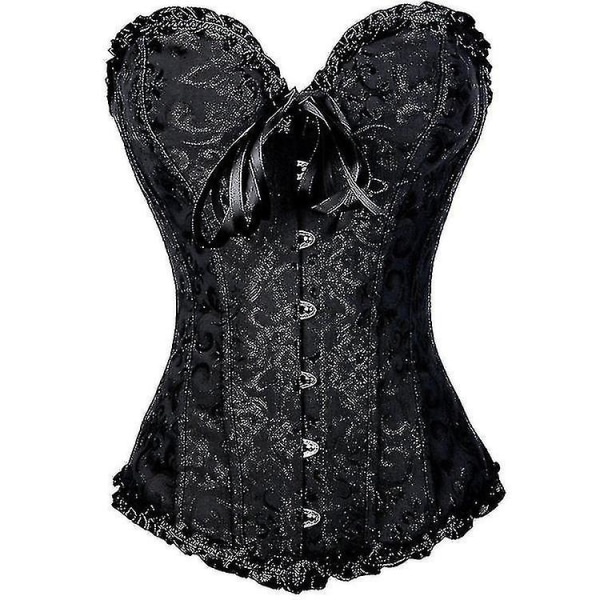 Tube Top Jacquard Gothic Palace Corset Vest Shapewear Corset -ge Black XXXXL