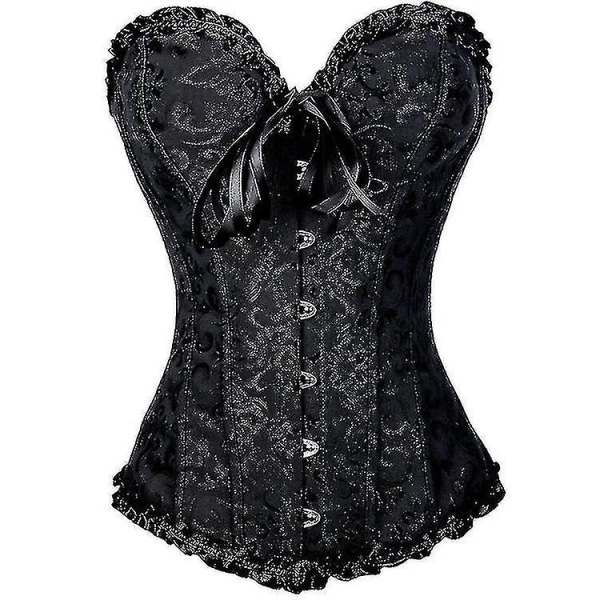 Tube Top Jacquard Gothic Palace Korsett Vest Shapewear Korsett -ge Black XL