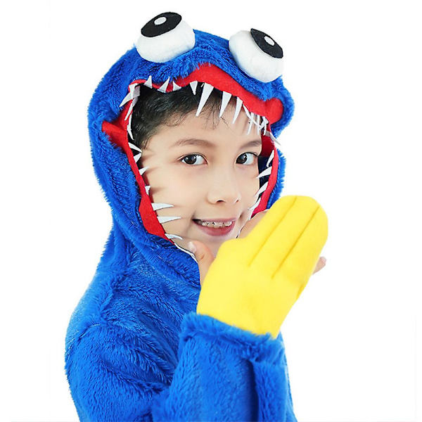 3-14 vuotiaat lapset pojat tytöt unikon leikkiaika Huggy Wuggy cosplay-haalari yöpuvut-sininen 3-4 Years