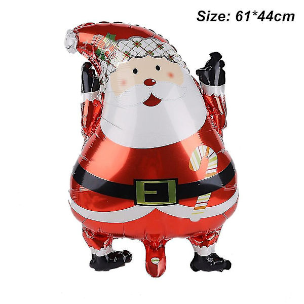 Julefolieballoner Santa Snowman Elk Xmas Tree Gift Box Style Oppustet ballon kompatibel med julen 2023 nytårsfestdekoration -ES A  santa