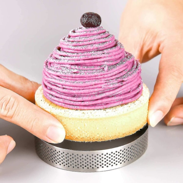 Stykke Runde Rustfritt Stål Dessert Mousse Kake Oste Bakeformer