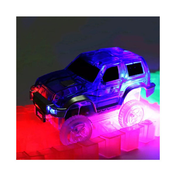 Glow In the Dark Car Race Track Set - 125 stk, fleksibel, for barn