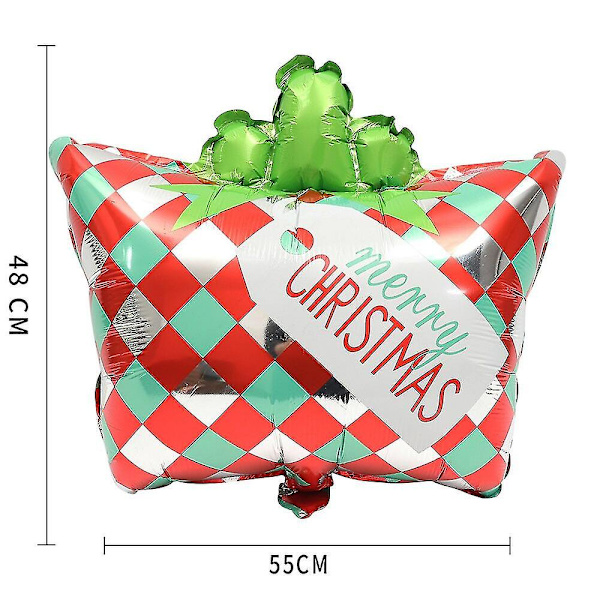 Julefolieballonger Julenissen Snømann Elg Juletre Gaveeske Stil Oppblåst Ballong Kompatibel Med Jul 2023 Nyttårsfestdekorasjon -ES B  gift box