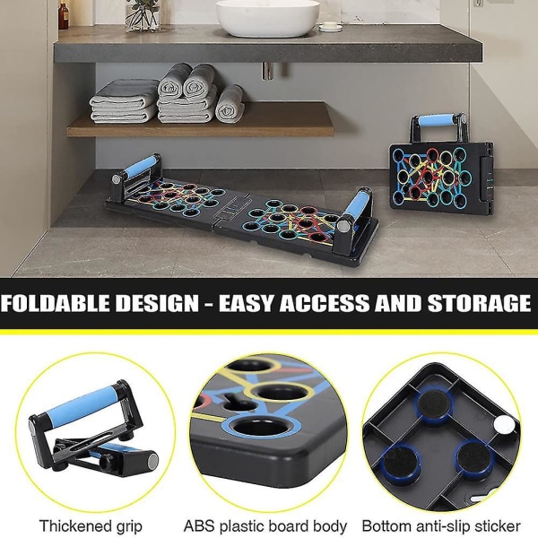 Hjemmetreningsutstyr Up Board 24 i 1 multifunksjonelt Pushup Bar System Fitness Gulv brystmusk