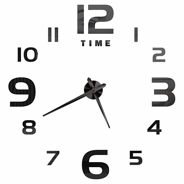 Roomalaiset Numerot Seinäkellot 3d DIY Peili Seinäkello Akryyli Tarra Muodikkaat Kvartsikellot Kello Koti Sisustus Reloj De Pared Black E 27inch 2D (No EVA)
