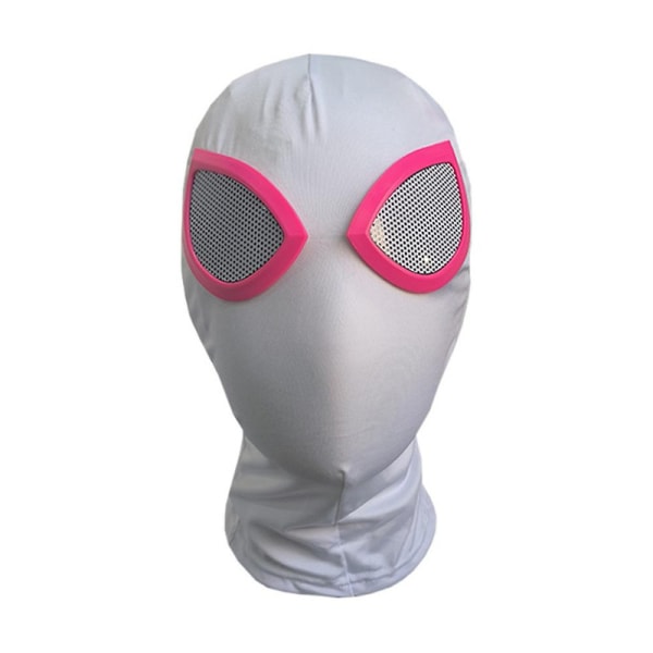 Halloween festrekvisitter Spider Gwen Stacy Lycra Zentai Cosplay Mask Fancy Dress Hodeplagg Gifts-F