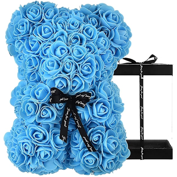 Rose Bear - Rose Teddy Bear 10 Inch Hugz Teddy Flower Bear Blue