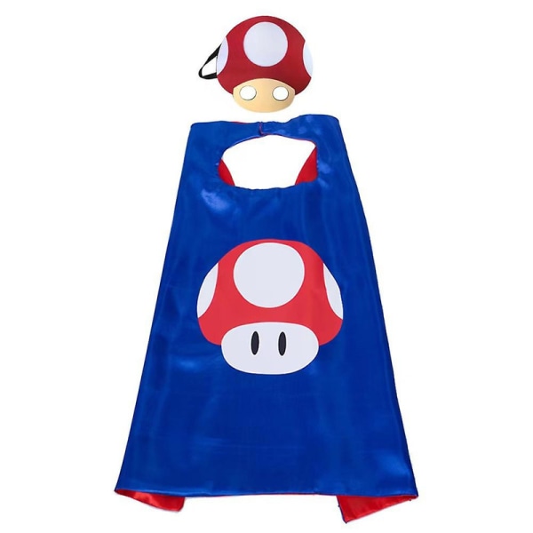Super Mario Bros Cosplay-festkostyme-kappe og bind for øynene Halloween-fest Fancy Dress Gifts-A