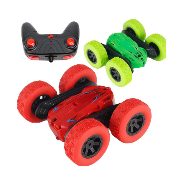 Röd 2.4G 3D Flip Dubbelsidig Drift Buggy Fjärrstyrd Stuntbil