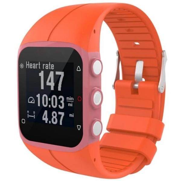 Stilfuld urrem silikonebånd til Polar Watch M400 M430 GPS 6,5-9,5 tommer (orange rød)