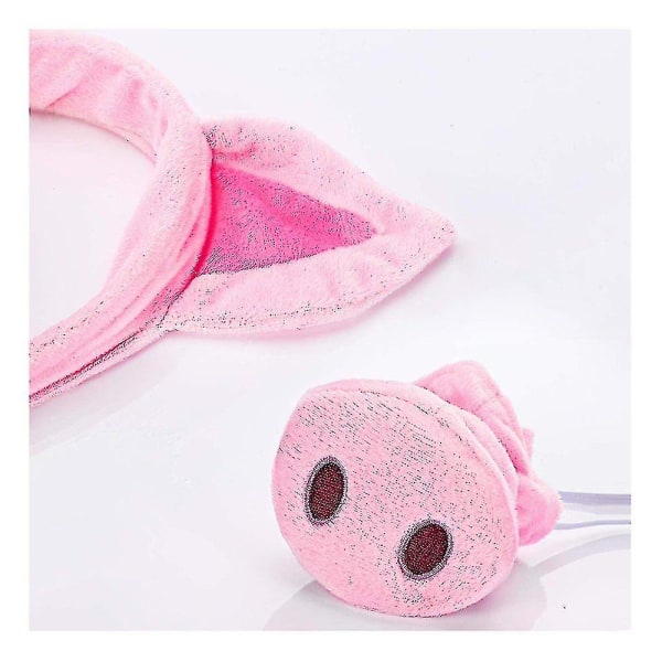 Gris Kostym Set Gris Öron Näsa Svans Och Fluga Rosa Gris Kostym Set Tillbehör