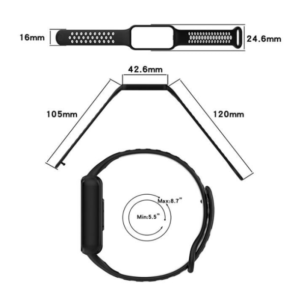 (Mustavalkoinen)Reiänmuotoinen silikoniranneke Lisävarusteet Redmi Band 2:lle
