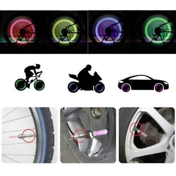 Vedenpitävä Led Wheel Light, Led Light Rengaspyörän venttiilinkorkit Red