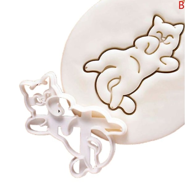 1/3 stk Cat Cookie Cutters Kitty Butt Form Diy Kjeks Cookie Form Stempel Bakeware Hfmqv -ES B