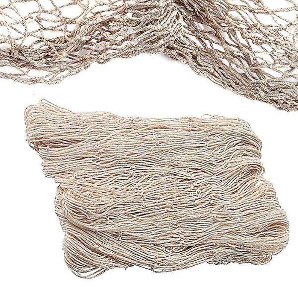 Hampetaunett Barnesikkerhetsnett dekorativt nett fiskenett klatrenett, 100x200 cm (beige) Beige
