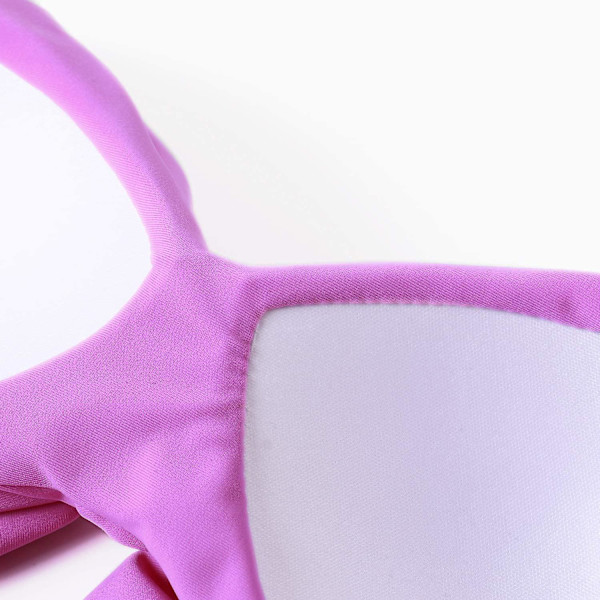Kvinder Criss Cross Push Up svømmeoverdele Mavekontrol Halter Bikini Højtaljede badedragter Todelte badedragter Purple Large