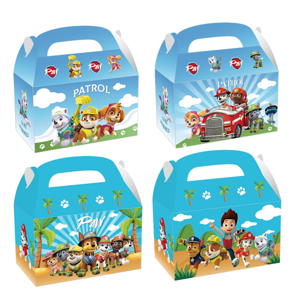 12 st Paw Patrol Godisask Loot Box Påse Godis Presentask Party Tillbehör Dekorationer