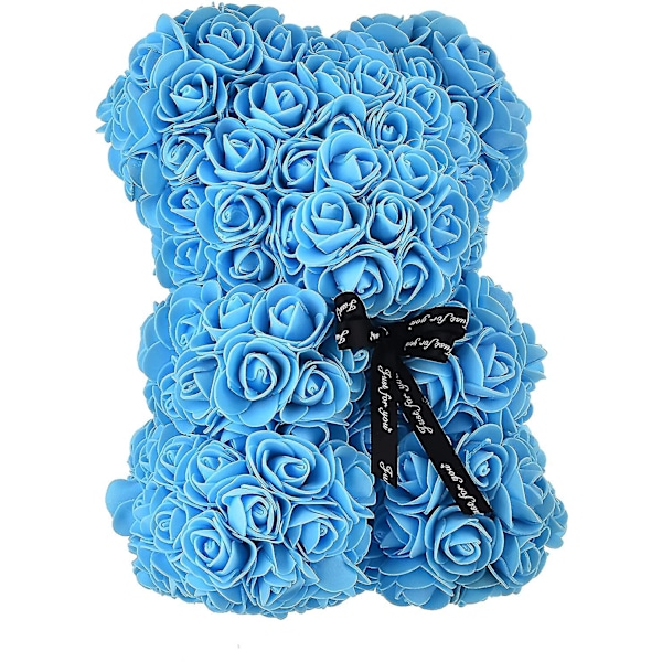 Rose Bear - Rose Teddy Bear 10 Inch Hugz Teddy Flower Bear Blue