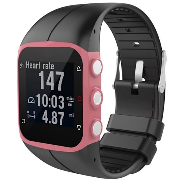 2018 modeurrem silikonebånd til Polar Watch M400 M430 GPS 6,5-9,5 tommer (sort)