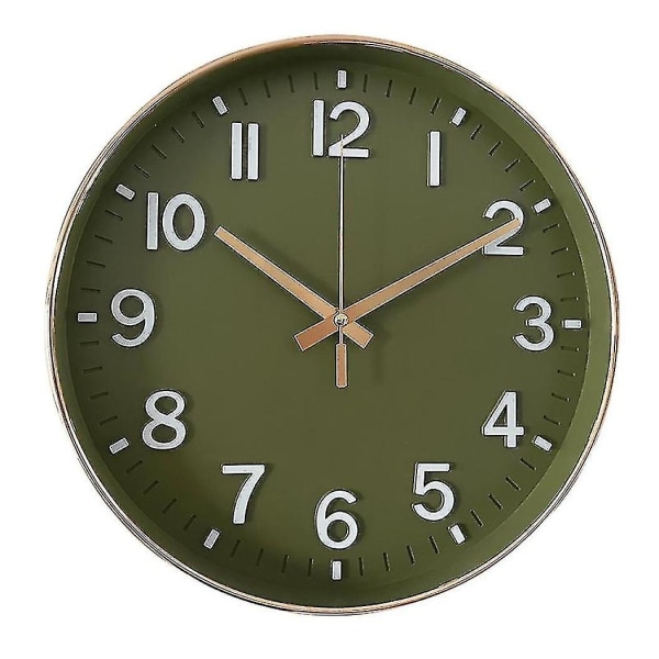 Seinäkello 30 cm Hiljainen Tikittävä kello Olohuoneeseen Makuuhuoneeseen Keittiöön Toimistoseinäkello Moderni Yksinkertainen Mykistys Sisustus green