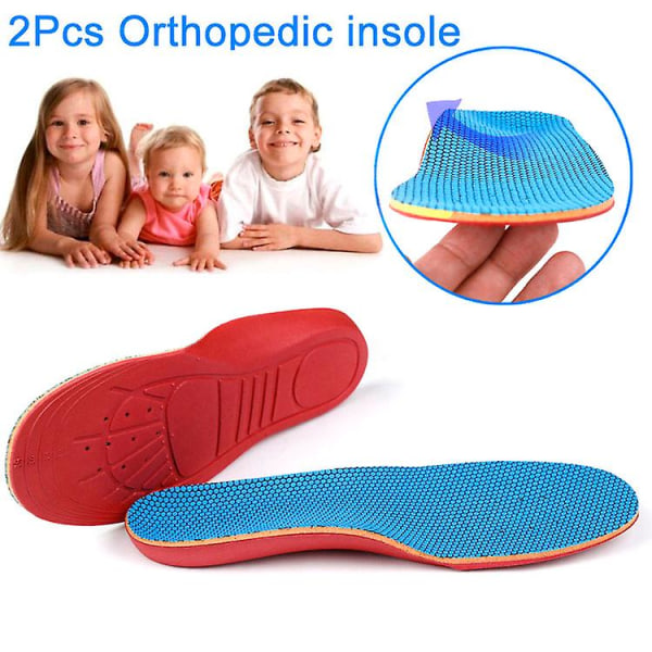 1 pari Lasten ortopediset pohjalliset Kengät Tasainen jalkakaaren tuki Ortopediset pehmusteet Korjaus Terveys 32-35