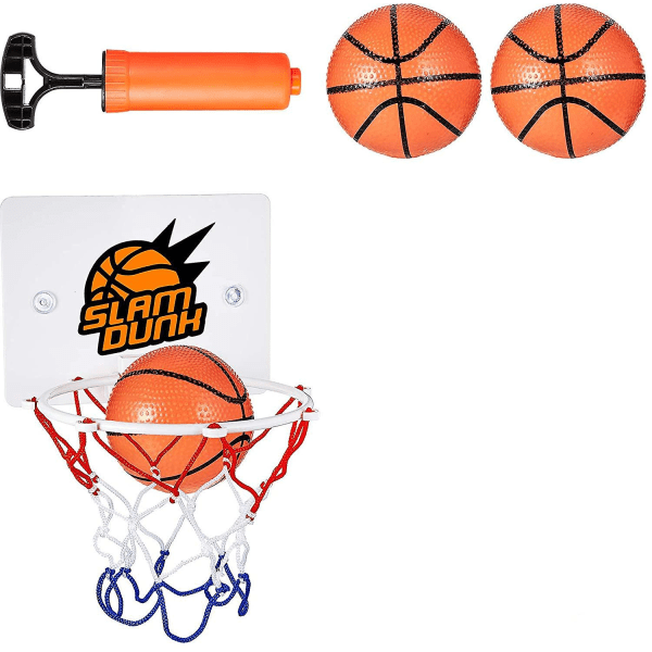 Mini Basketball Hoop Sæt Inkluderer Mini Basketball Hoop Sæt med 2 stykker Bolde og Inflationspumpe Til Soveværelse Badeværelse Toilet Kontor Desktop Basketb