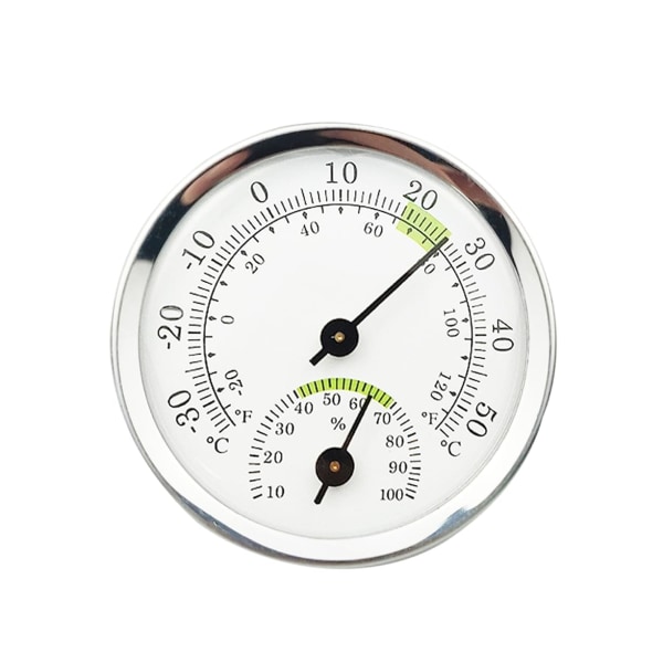Mini pointer termometer aluminiumslegering skal plast bund skal plast linse - Sølvgrøn termohygrometer