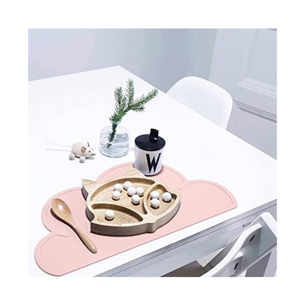 Silikon Bordsunderlägg Matsmattor för barn Baby Toldder Matbordsmatta Lätt bärbar - Rosa
