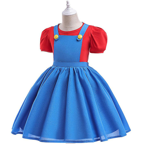 3-8-vuotiaat lapset, tytöt, super mario cosplay -asut, upeat pukeutumiset Halloween-karnevaalijuhlamekkolahjat 3-4 Years